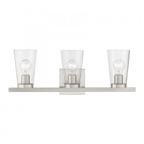 3 Light Brushed Nickel Vanity Sconce Livex