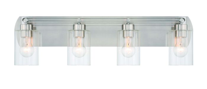 ##Antique Hardware## Hendrix 4 Light Vanity in Brushed Polished Nickel