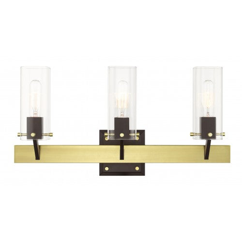 3 Light Satin Brass Vanity Sconce Livex