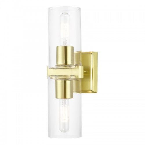 2 Light Satin Brass Vanity Sconce Livex