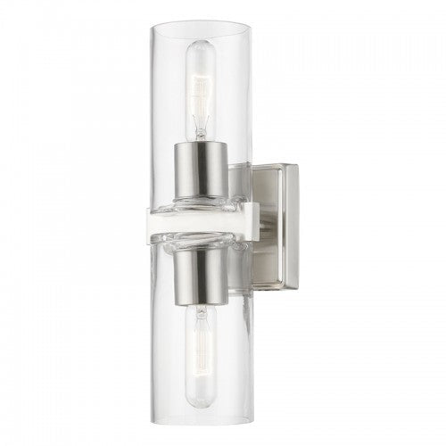 2 Light Brushed Nickel Vanity Sconce Livex