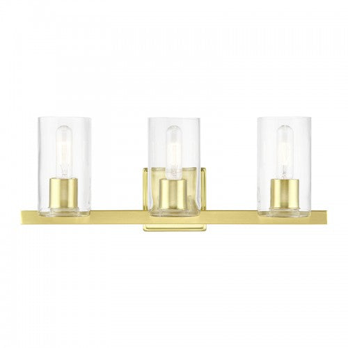 3 Light Satin Brass Vanity Sconce Livex