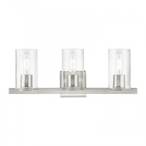 3 Light Brushed Nickel Vanity Sconce Livex