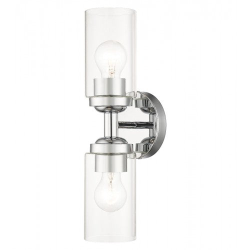 2 Light Polished Chrome Vanity Sconce Livex