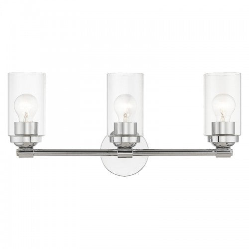 3 Light Polished Chrome Vanity Sconce Livex