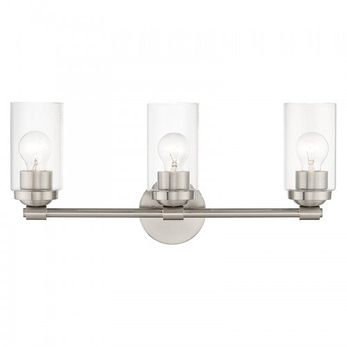 3 Light Brushed Nickel Vanity Sconce Livex