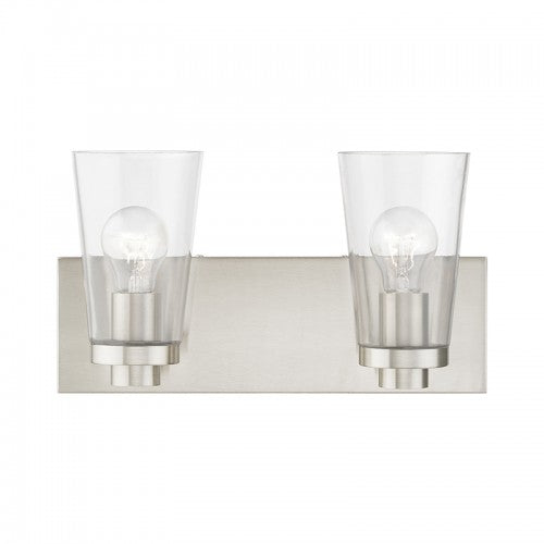 2 Light Brushed Nickel Vanity Sconce Livex