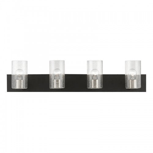 4 Light Black with Brushed Nickel Accents Large Vanity Sconce Livex