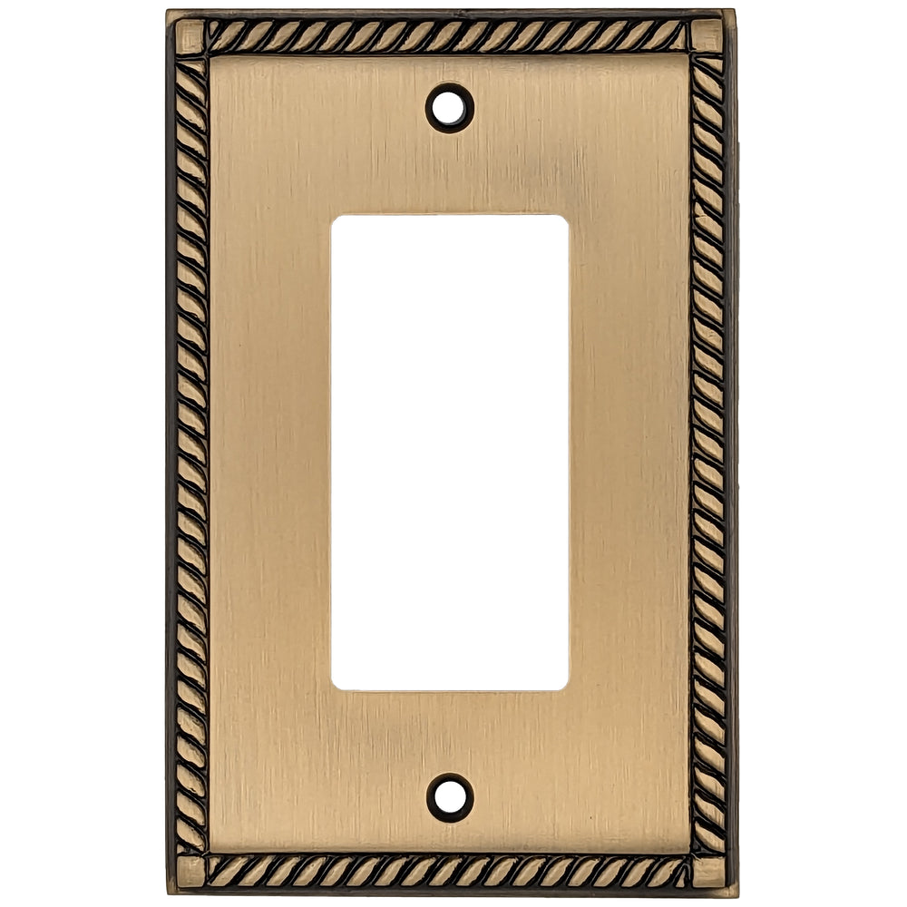 COPPER MOUNTAIN HARDWARE English Georgian Roped Wall Plate (Antique Brass)