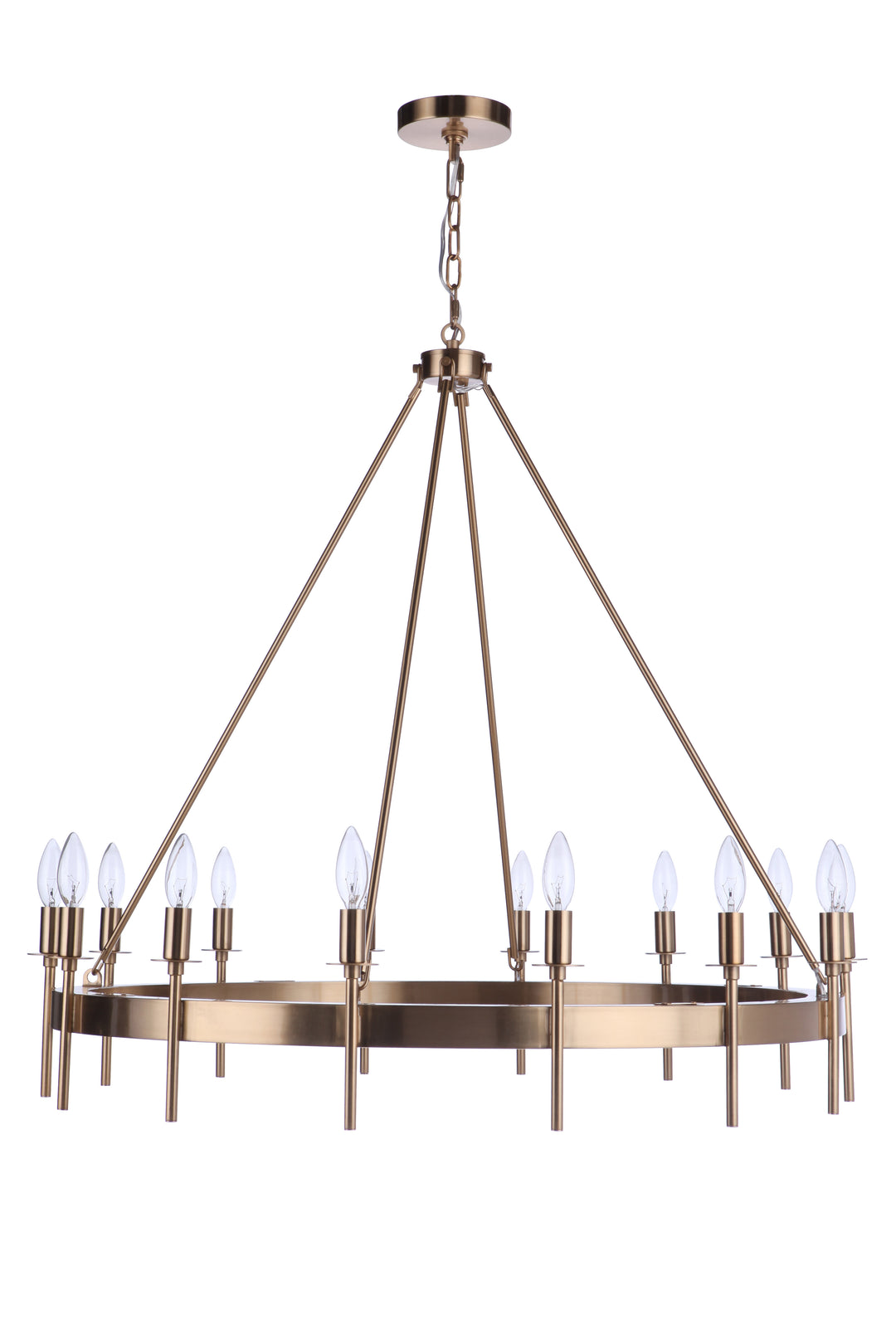 CRAFTMADE Larrson 14 Light Chandelier in Satin Brass