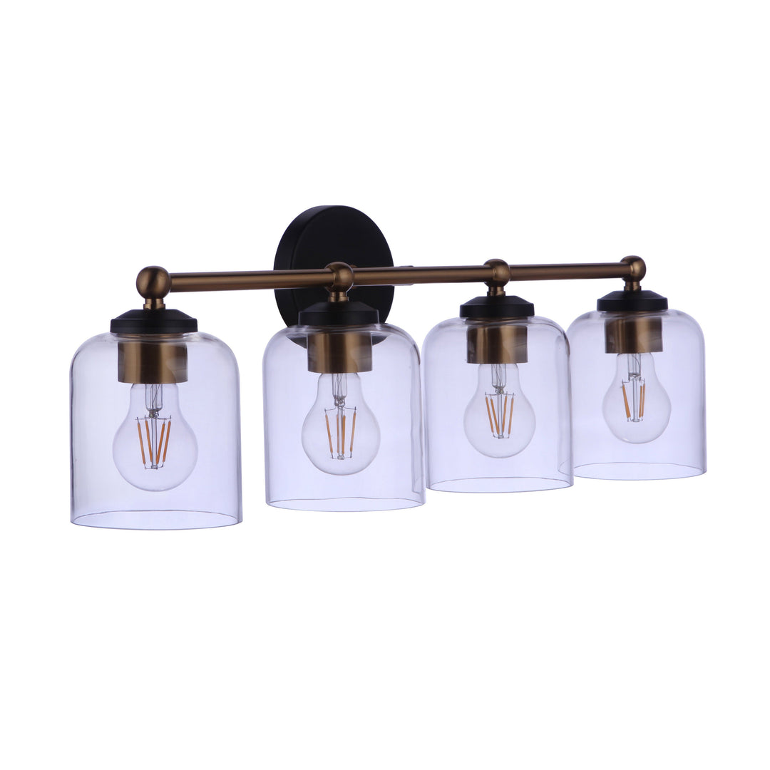 CRAFTMADE Coppa 4 Light Vanity in Flat Black/Satin Brass