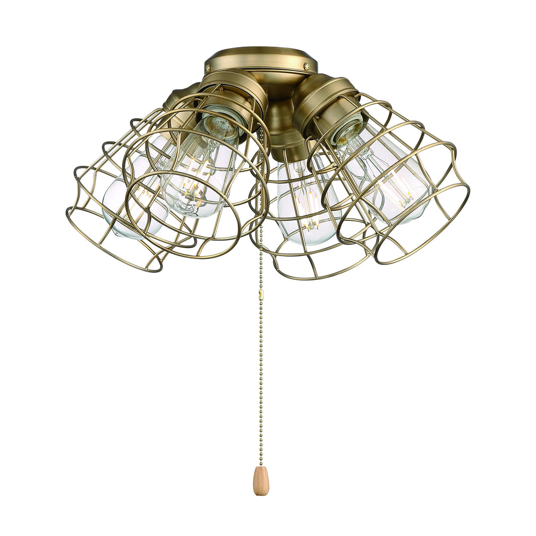 CRAFTMADE 4 Light Cage Light Kit in Satin Brass