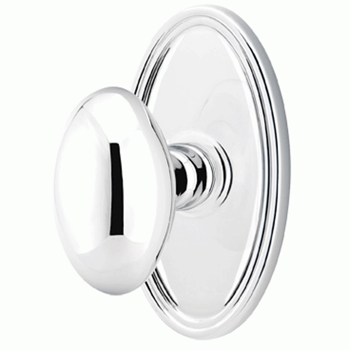 EMTEK Emtek Solid Brass Egg Door Knob Set With Oval Rosette