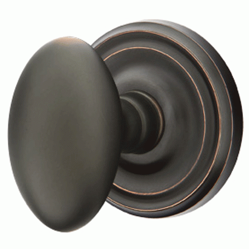 EMTEK Emtek Solid Brass Egg Door Knob Set With Regular Rosette