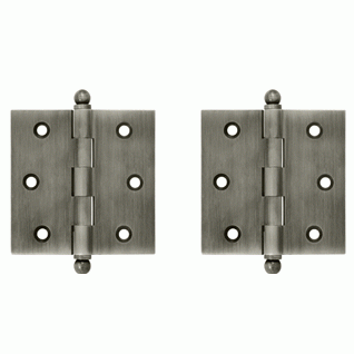 DELTANA 2 1/2 Inch x 2 1/2 Inch Solid Brass Cabinet Hinges (Antique Nickel)