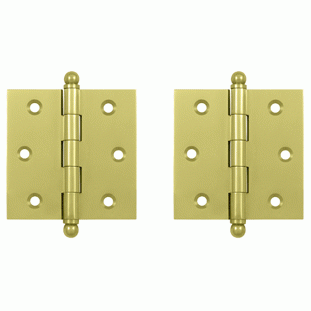 DELTANA 2 1/2 Inch x 2 1/2 Inch Solid Brass Cabinet Hinges (Polished Brass)