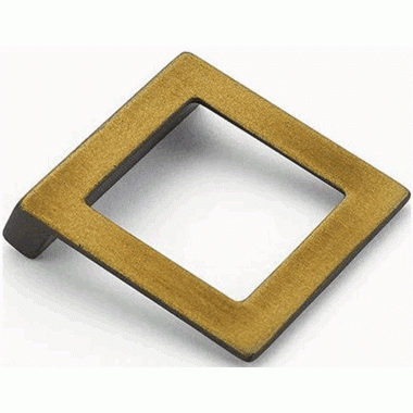 SCHAUB 2 1/4 Inch (1 1/4 Inch c-c) Finestrino Angled Square Pull (Burnished Bronze Finish)