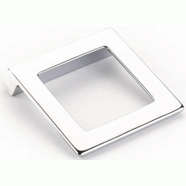 SCHAUB 2 1/4 Inch (1 1/4 Inch c-c) Finestrino Angled Square Pull (Polished Chrome Finish)