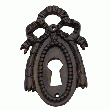 COPPER MOUNTAIN HARDWARE 2 1/4 Inch Beaded Ribboned Escutcheon Keyhole (Oil Rubbed Bronze)