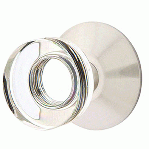 EMTEK Modern Disc Crystal Door Knob Set With Modern Rosette (Many Finishes)