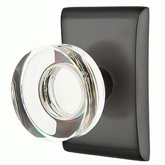 EMTEK Emtek Modern Disc Crystal Door Knob Set With Neos Rosette