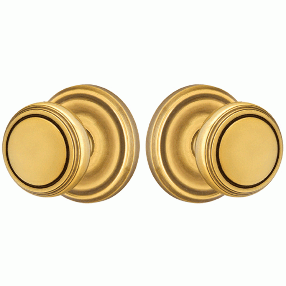 EMTEK Solid Brass Norwich Door Knob Set With Regular Rosette