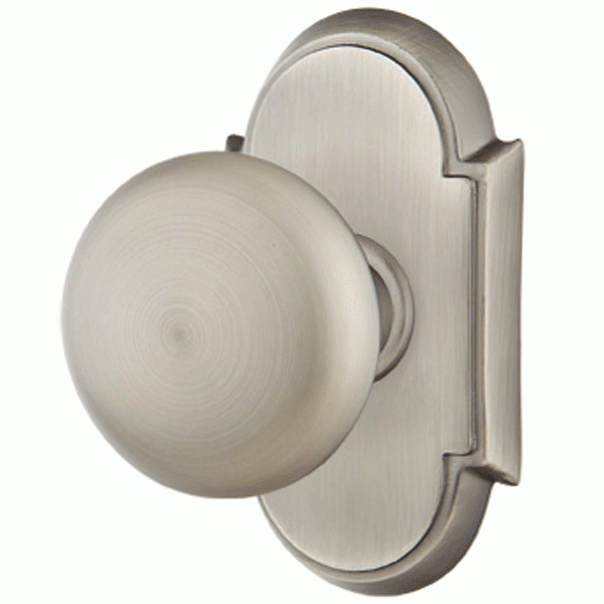 EMTEK Solid Brass Providence Door Knob Set With # 8 Rosette