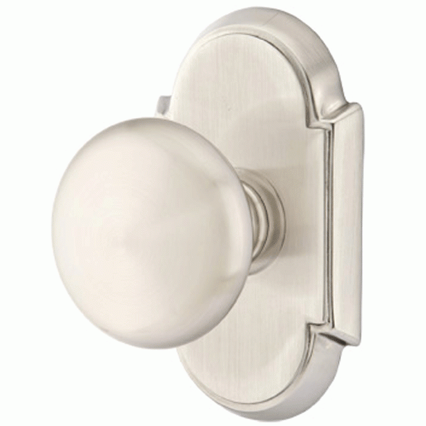 EMTEK Solid Brass Providence Door Knob Set With # 8 Rosette