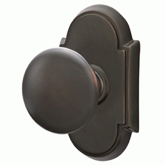 EMTEK Solid Brass Providence Door Knob Set With # 8 Rosette