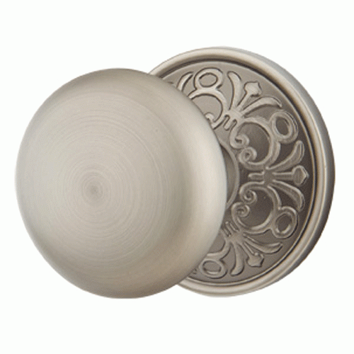 EMTEK Solid Brass Providence Door Knob Set With Lancaster Rosette (Several Finish Options)