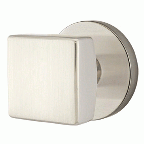 EMTEK Solid Brass Square Knob With Disk Rosette (Several Finish Options)