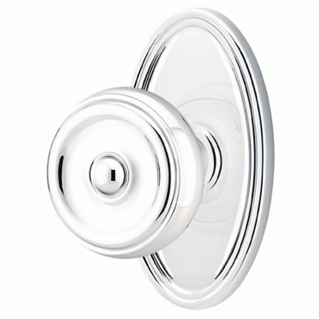 Solid Brass Waverly Door Knob Set With Oval Rosette (Several Finish Options) EMTEK