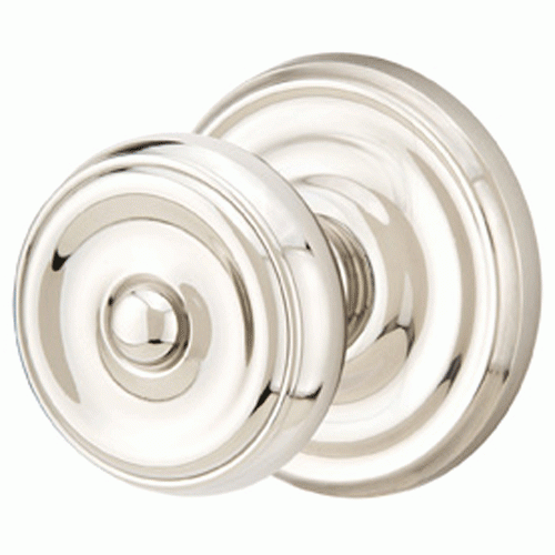 Solid Brass Waverly Door Knob Set With Regular Rosette (Several Finish Options) EMTEK