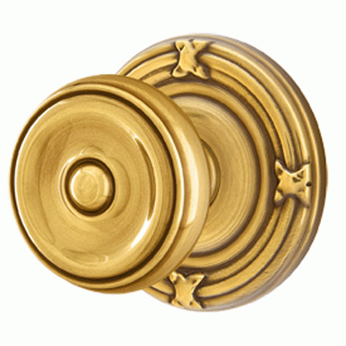 Solid Brass Waverly Door Knob Set With Ribbon & Reed Rosette (Several Finish Options) EMTEK