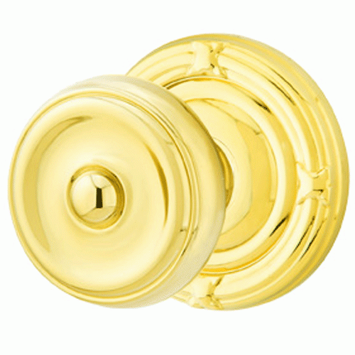 Solid Brass Waverly Door Knob Set With Ribbon & Reed Rosette (Several Finish Options) EMTEK