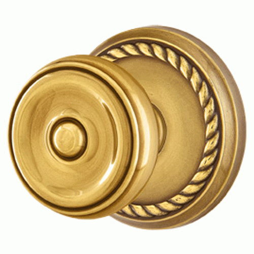 EMTEK Emtek Solid Brass Waverly Door Knob Set With Rope Rosette