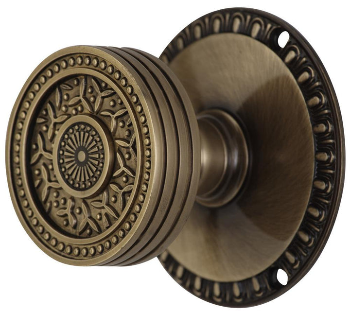 Egg & Dart Rosette Door Set with Rice Pattern Door Knobs (Several Finishes Available) COPPER MOUNTAIN HARDWARE