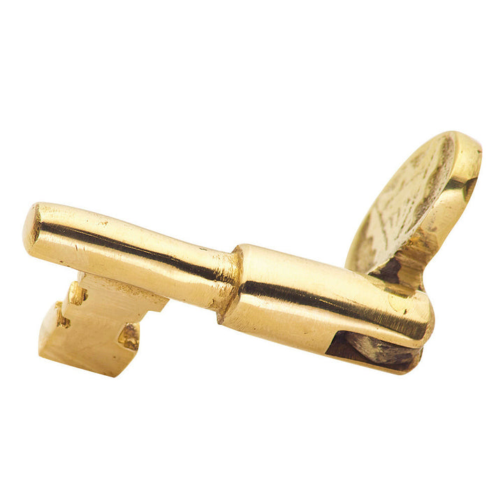 2 1/8 Inch Solid Brass Pull Pivoting Skeleton Key (Polished Brass Finish) COPPER MOUNTAIN HARDWARE