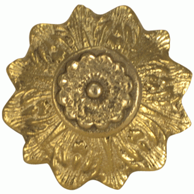 COPPER MOUNTAIN HARDWARE 2 2/5 Inch Solid Brass Victorian Sunflower Knob (Lacquered Brass Finish)