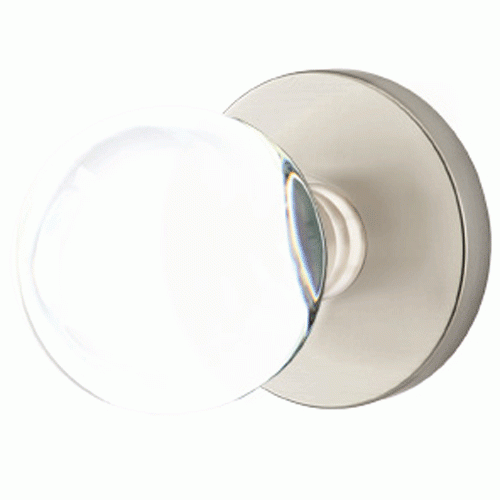 EMTEK Crystal Bristol Door Knob Set With Disk Rosette (Several Finishes)