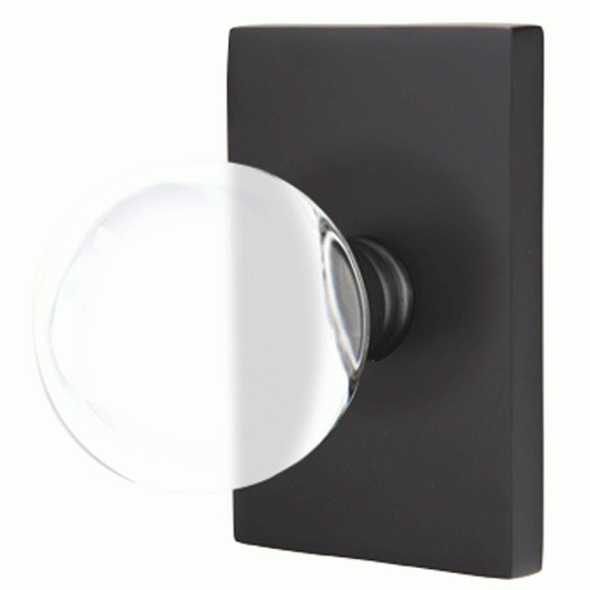 EMTEK Emtek Crystal Bristol Door Knob Set With Modern Rectangular Rosette