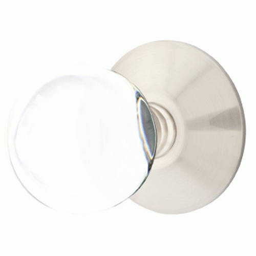 EMTEK Crystal Bristol Door Knob Set With Modern Rosette (Several Finishes)