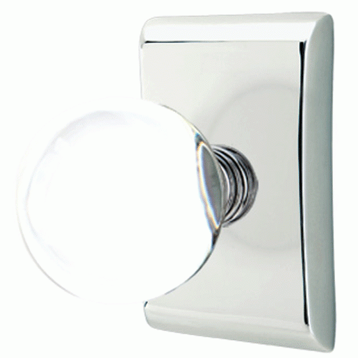 EMTEK Crystal Bristol Door Knob Set With Neos Rosette (Several Finishes)