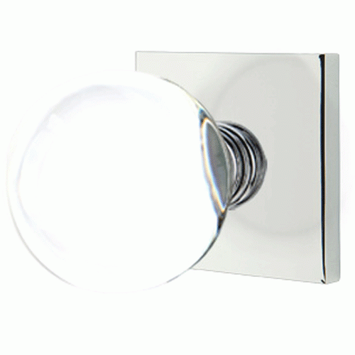 EMTEK Crystal Bristol Door Knob Set With Square Rosette (Several Finishes)