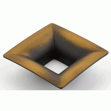 SCHAUB 2 3/4 Inch (1 1/4 Inch c-c) Finestrino Flared Square Pull (Burnished Bronze Finish)