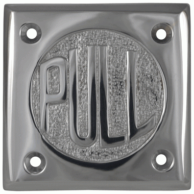 COPPER MOUNTAIN HARDWARE 2 3/4 Inch Brass Classic American "PULL" Plate (Polished Chrome Finish)