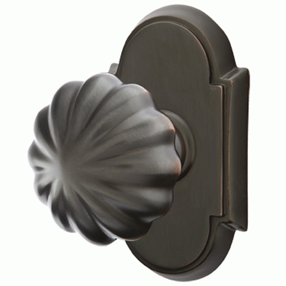 EMTEK Emtek Solid Brass Melon Door Knob Set With # 8 Rosette