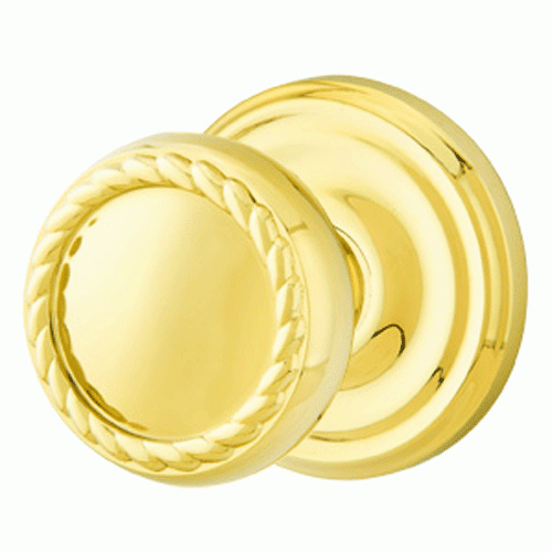 EMTEK Solid Brass Rope Door Knob Set With Regular Rosette