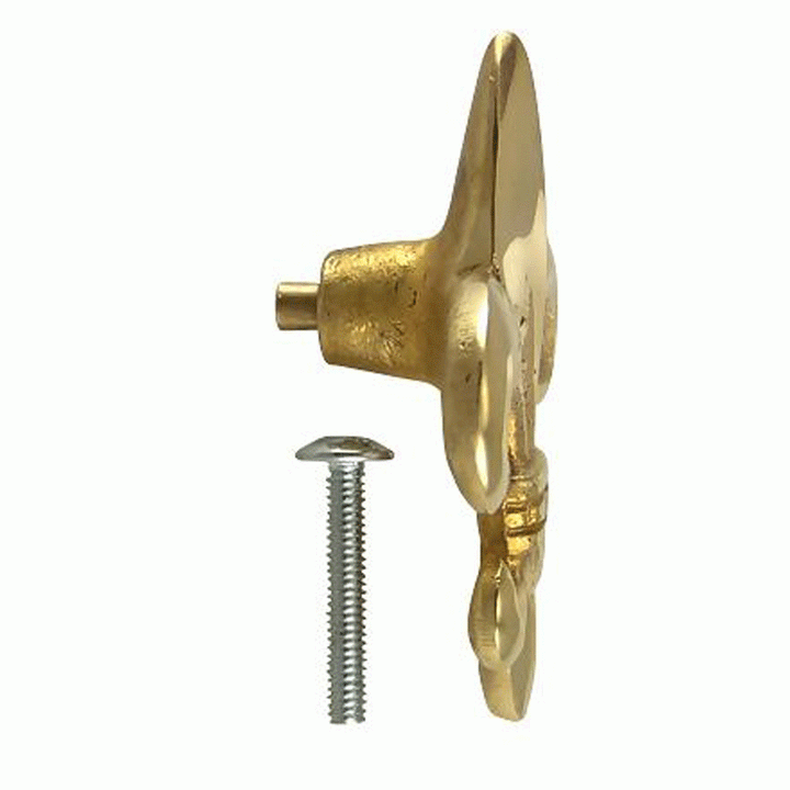 COPPER MOUNTAIN HARDWARE 2 5/8 Inch Fleur de Lis Knob (Lacquered Brass Finish)