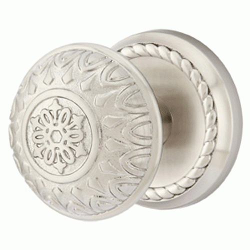 EMTEK Solid Brass Lancaster Door Knob Set With Rope Rosette